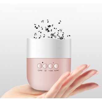 Haut-parleur Bluetooth 5.0 avec charge  induction - Blanc & rose