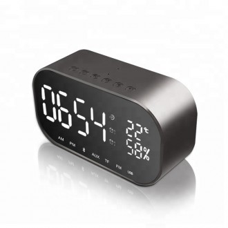 Réveil numérique LED avec haut-parleur Bluetooth - Noir